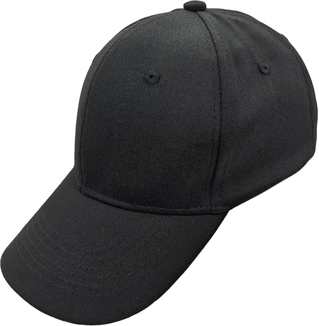MEISHIMEIKE Black Cotton Classic Baseball Cap Adjustable Cotton Hats for Men and Women Unisex | Amazon (US)