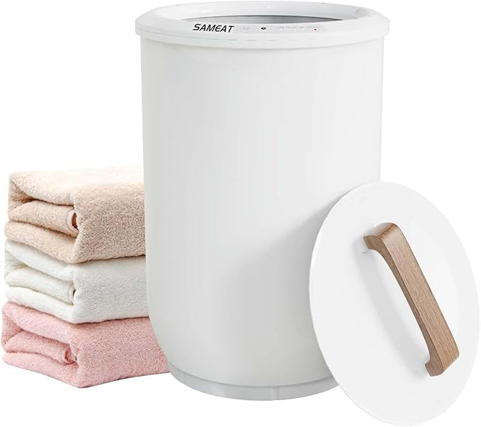 SAMEAT Heated Towel Warmers for Bathroom - Large Towel Warmer Bucket, Wood Handle, Auto Shut Off,... | Amazon (US)