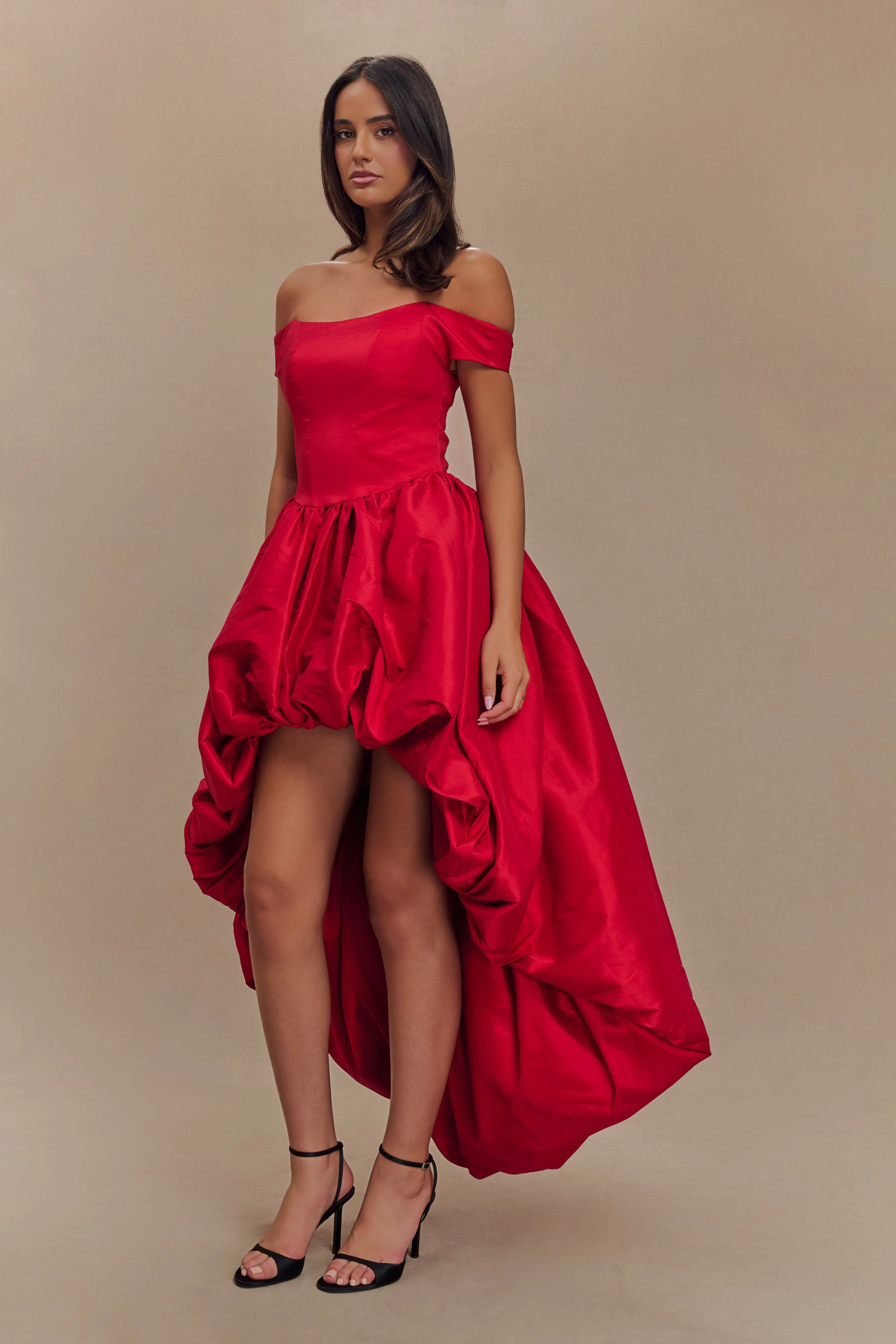 Amelia Bubble Maxi Dress - Ruby Red | MESHKI US