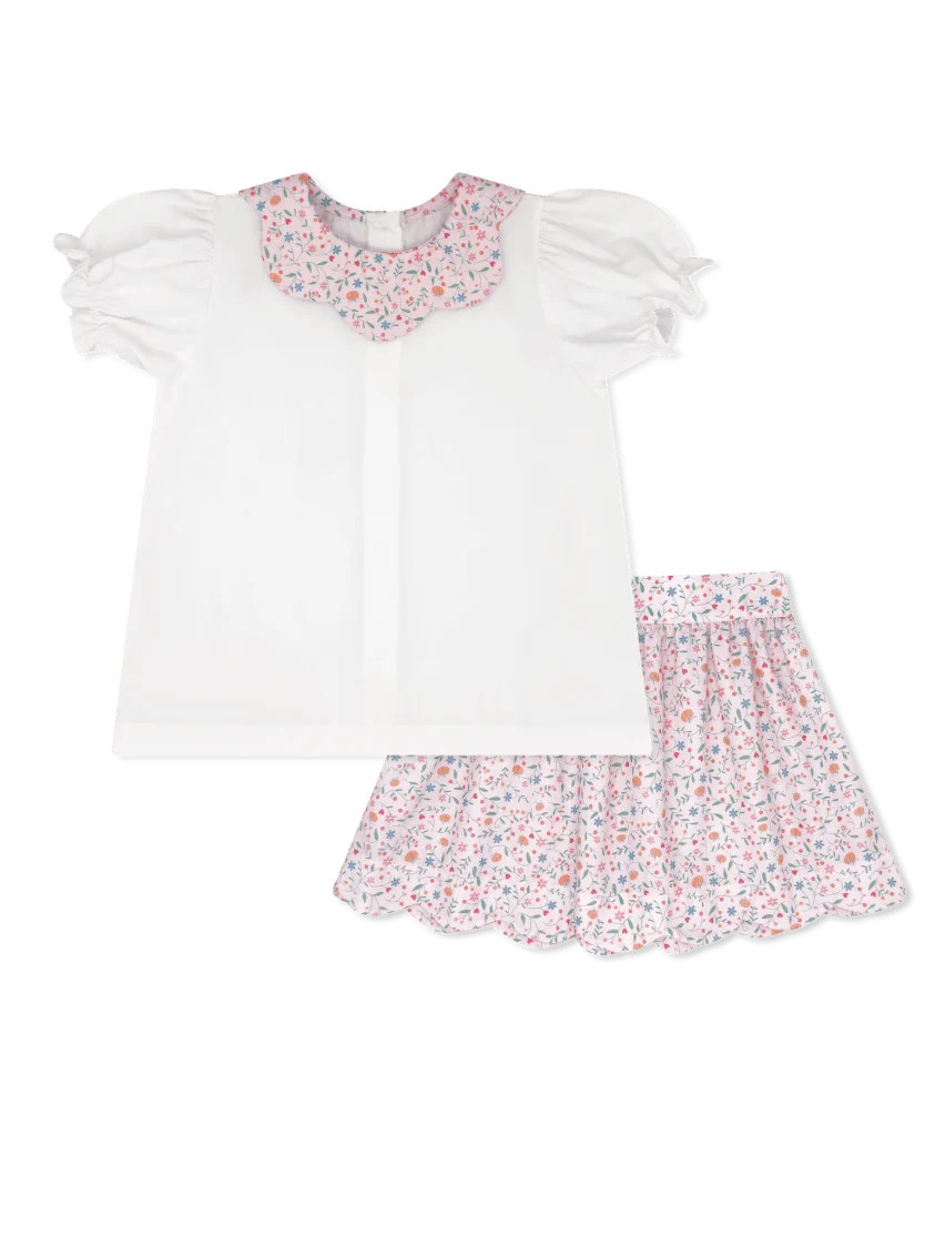 Susie Scallop Skirt Set - Pumpkin Grove Floral | Lullaby Set