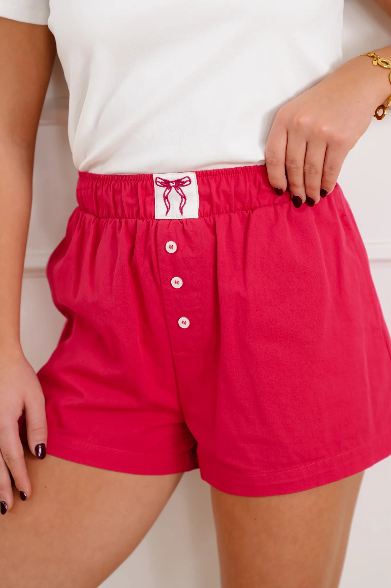 Red High Elastic Waist Boxer Shorts | Shop.app