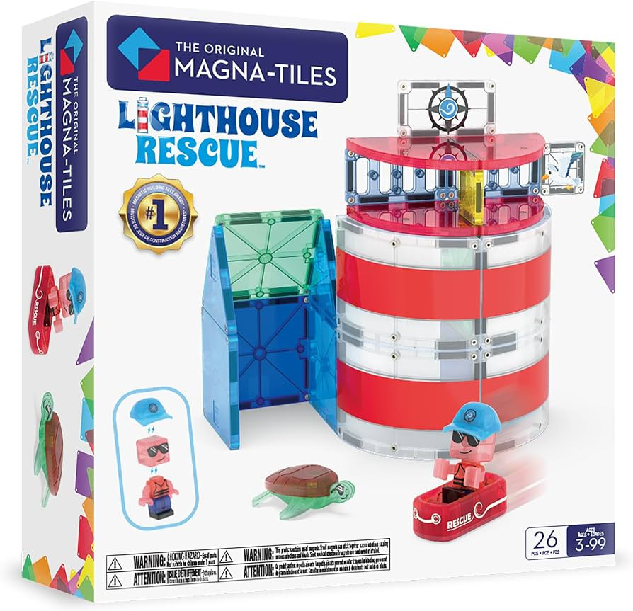MAGNA-TILES Lighthouse Rescue 26-Piece Magnetic Construction Set, The Original Magnetic Building ... | Amazon (US)
