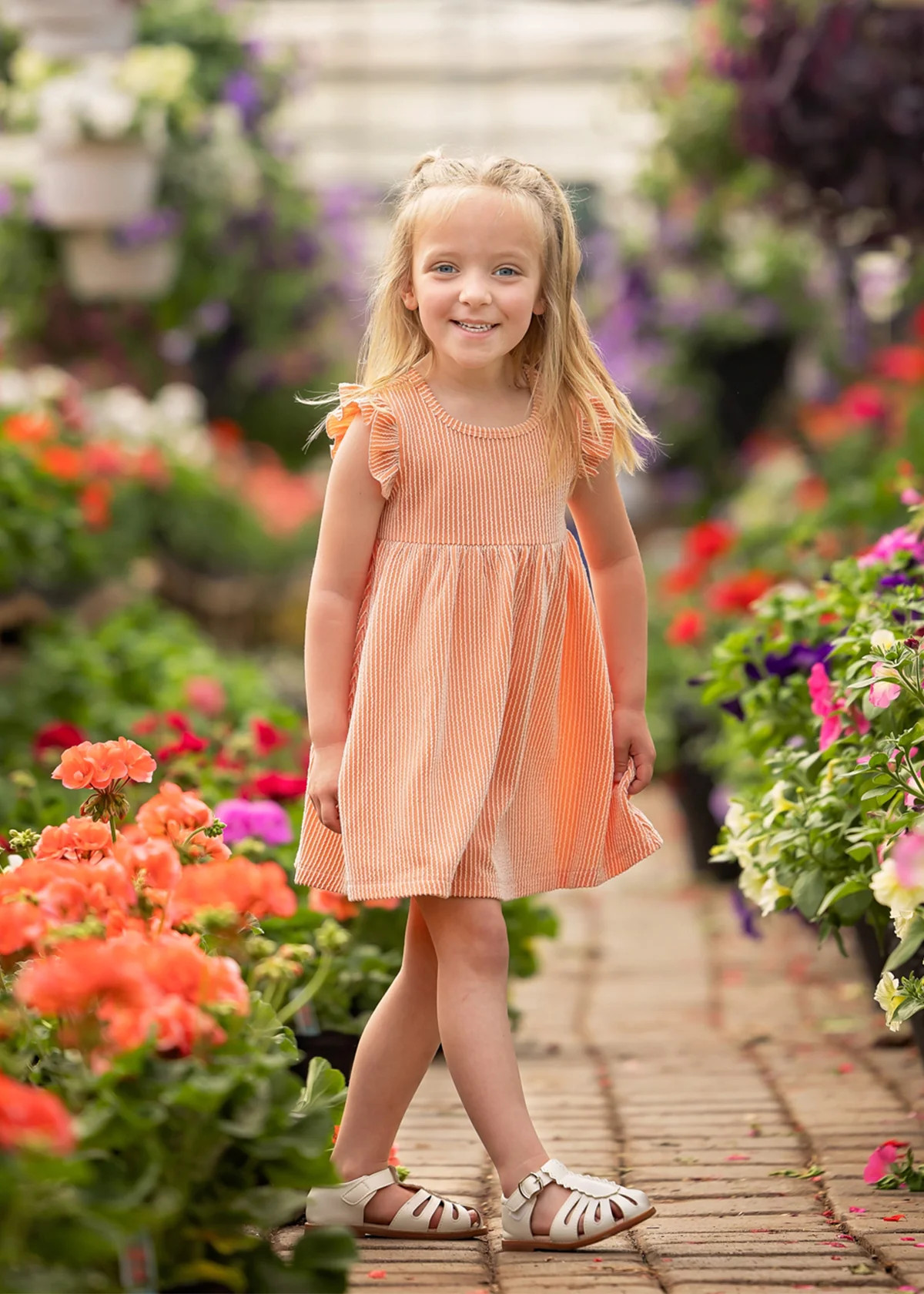 Sunkissed Apricot Short Flutter Sleeve Dress | Mabel and Honey