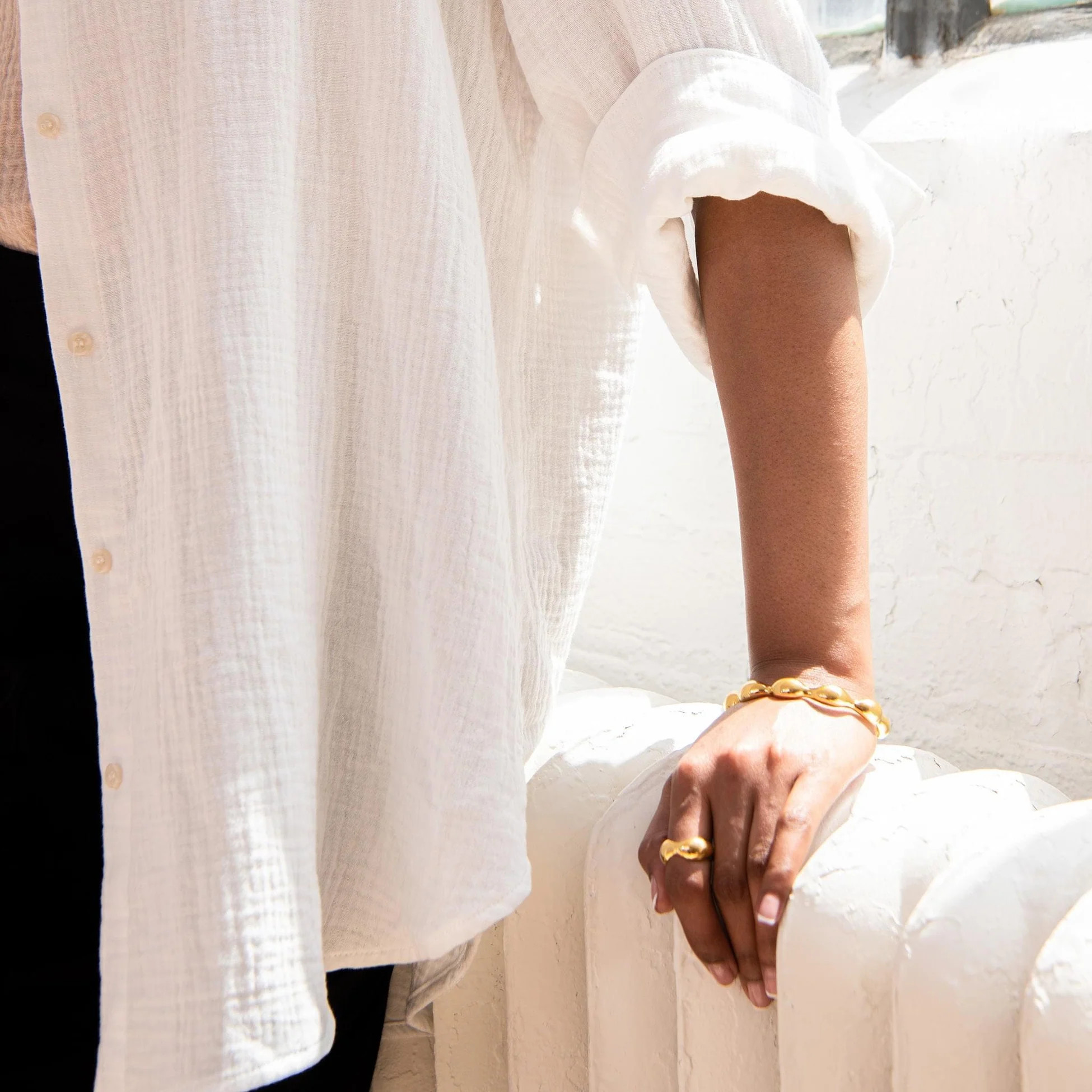 Oversized White Button-Up Blouse | Shop - Encircled | Encircled