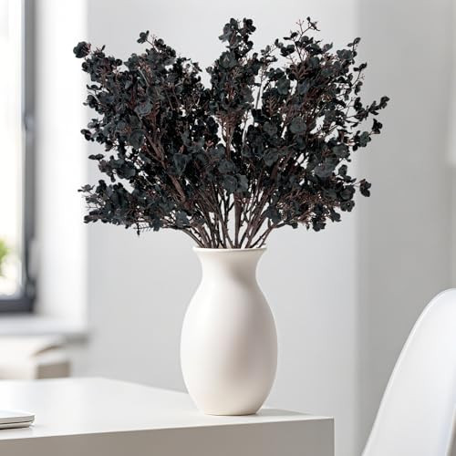 Halloween Artificial Flowers Plants for Home Decor Indoor 10 PCS, Black Fake Silk Babys Breath Realistic Bouquet, Faux Stems Picks for Vases, Floral Arrangement Decorations for Tables Centerpieces | Amazon (US)