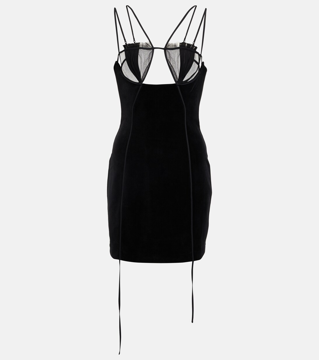 Cutout velvet and mesh minidress | Mytheresa (UK)
