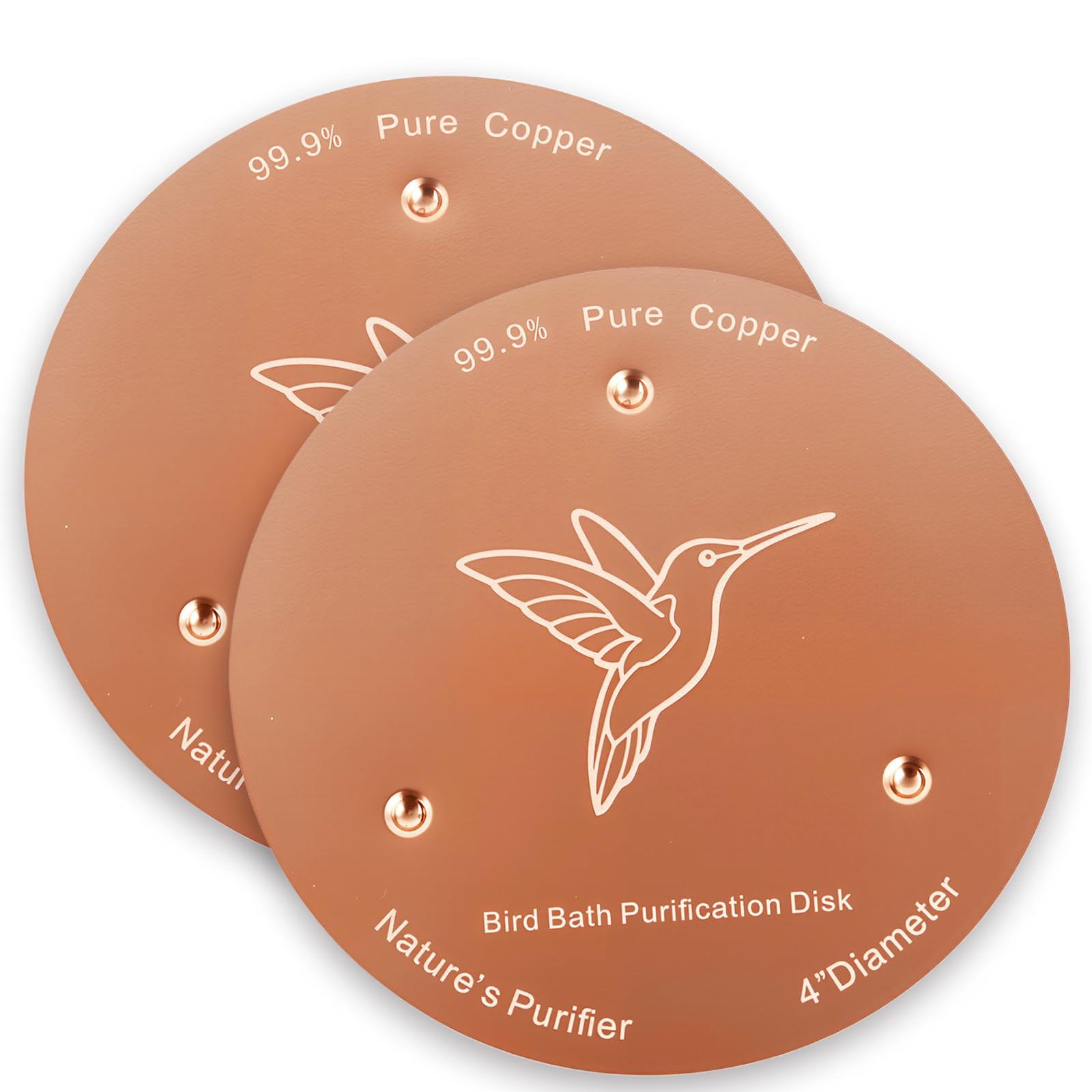 2 Pack Bird Bath Copper Discs, 99.9% Pure Copper Cleaner with Triple-Point Support, Reinforced De... | Amazon (US)