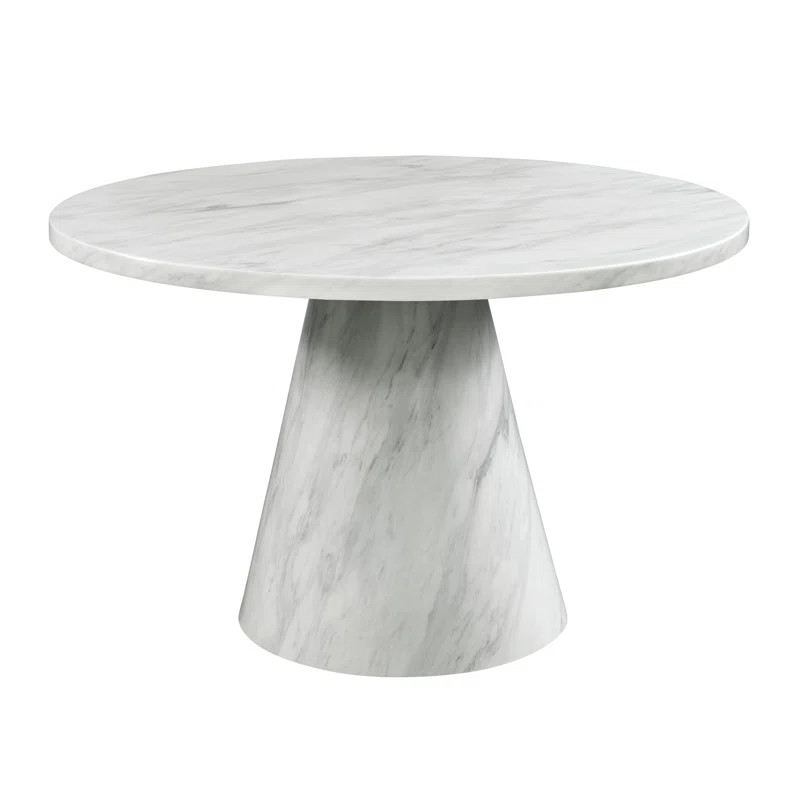 Round Faux Marble Top Dining Table | Wayfair North America