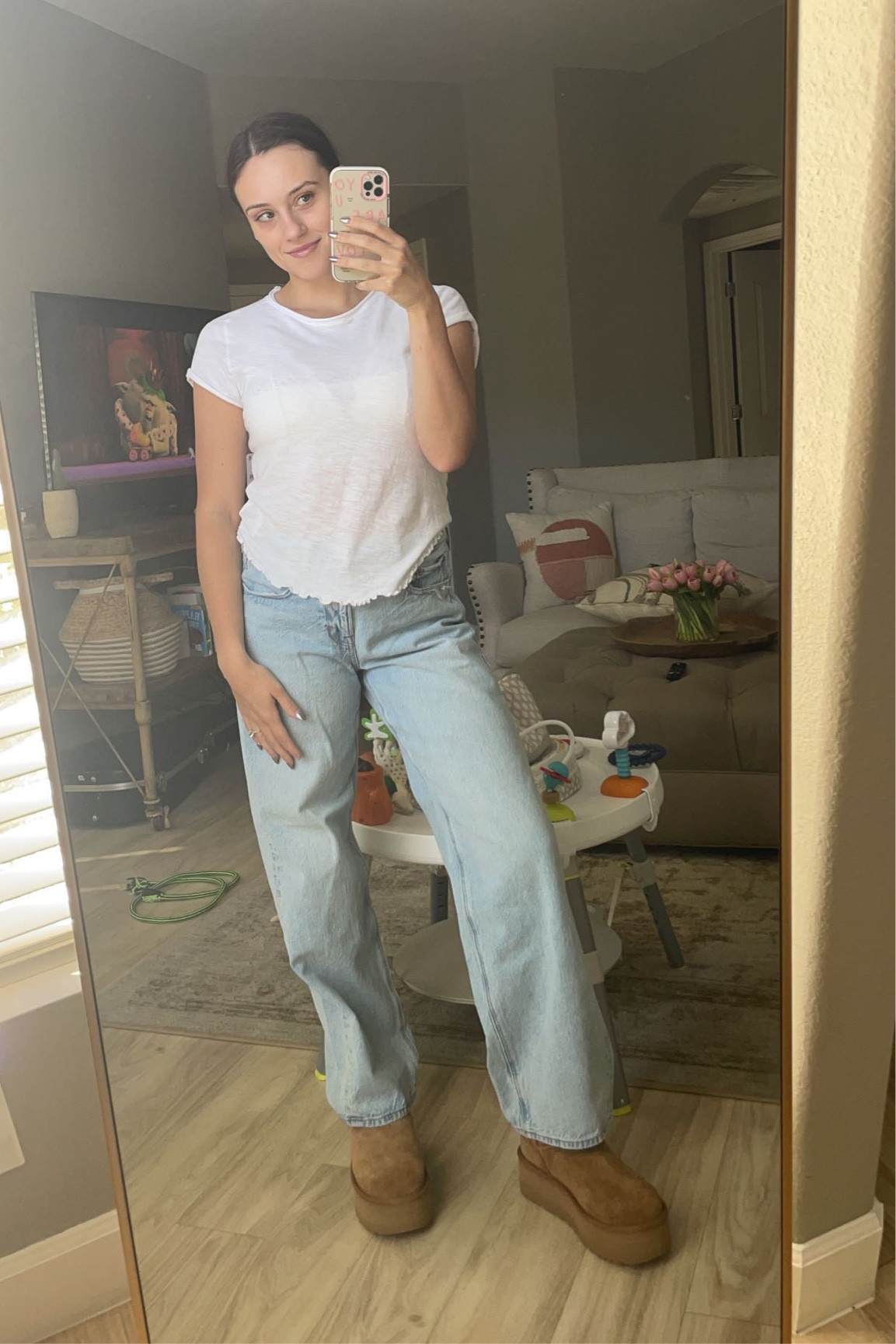 Simple ootd! 🤍🩵🤎