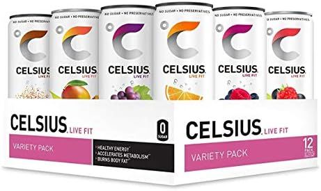 CELSIUS Fitness Drink 9-Flavor Variety Pack, Zero Sugar, 12oz. Slim Can, 12 Pack | Amazon (US)