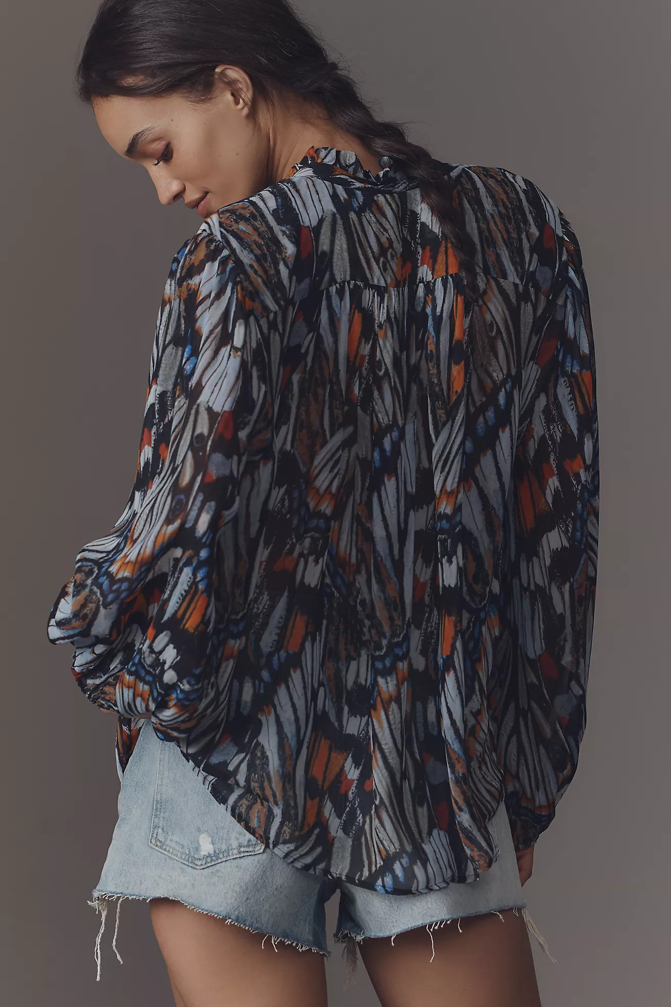 The Estela Sheer Printed Blouse | Anthropologie (US)