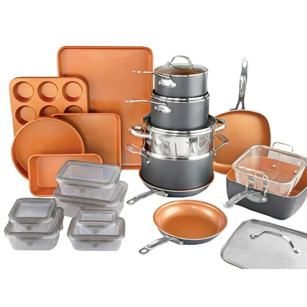 Gotham Steel 32 Piece Cookware Set, Bakeware and Food Storage Set, Nonstick Pots and Pans - Walma... | Walmart (US)