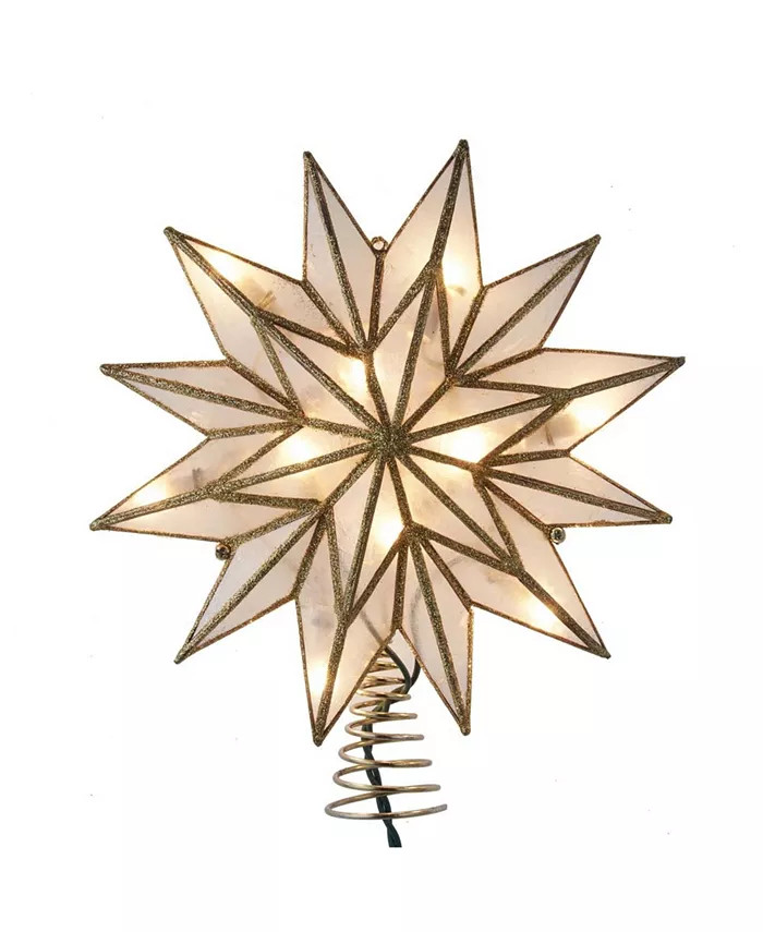 9.06" 10-Light 12-Point Capiz Star Treetop | Macy's