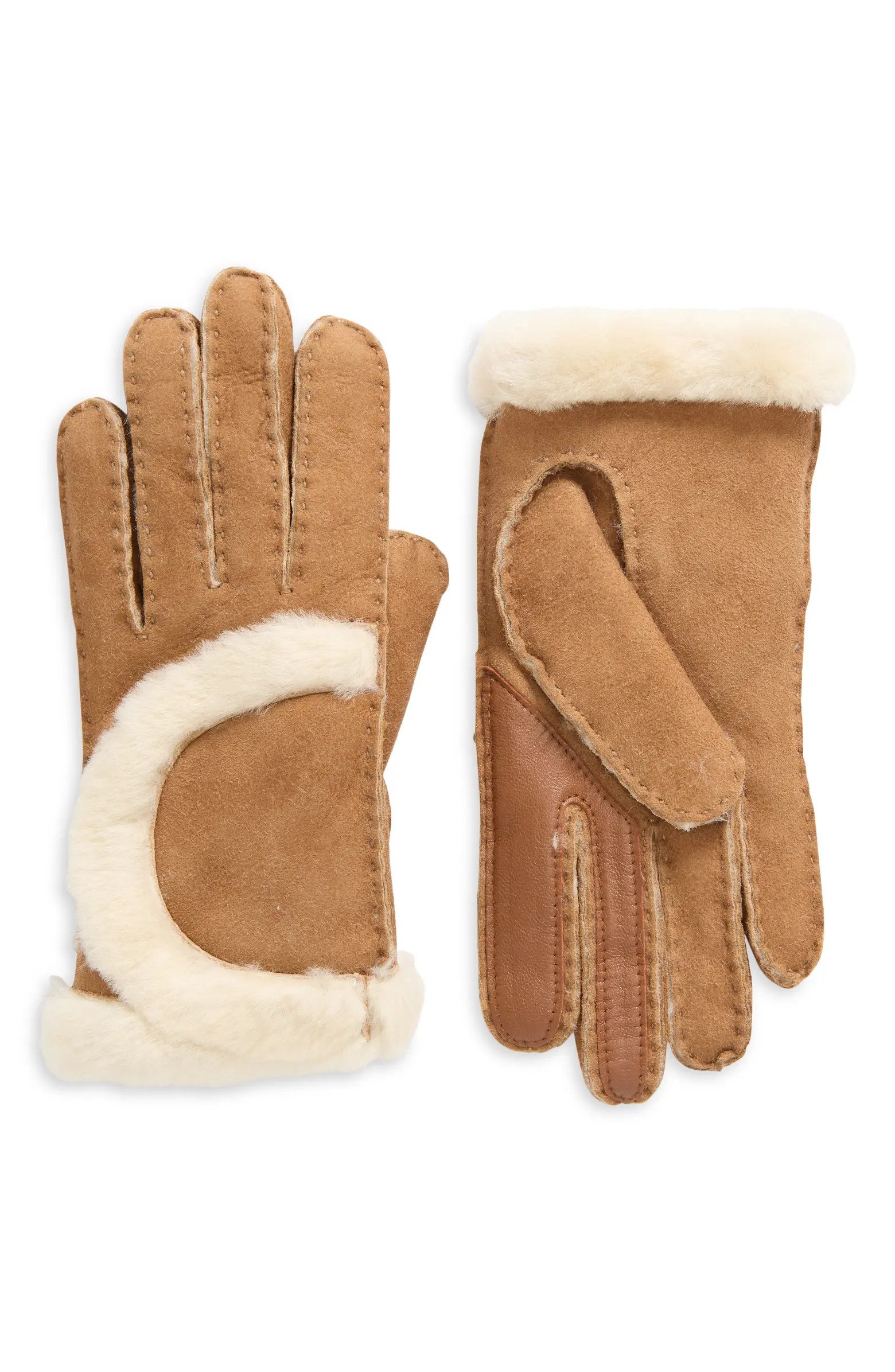 Genuine Shearling Suede Gloves | Nordstrom Rack