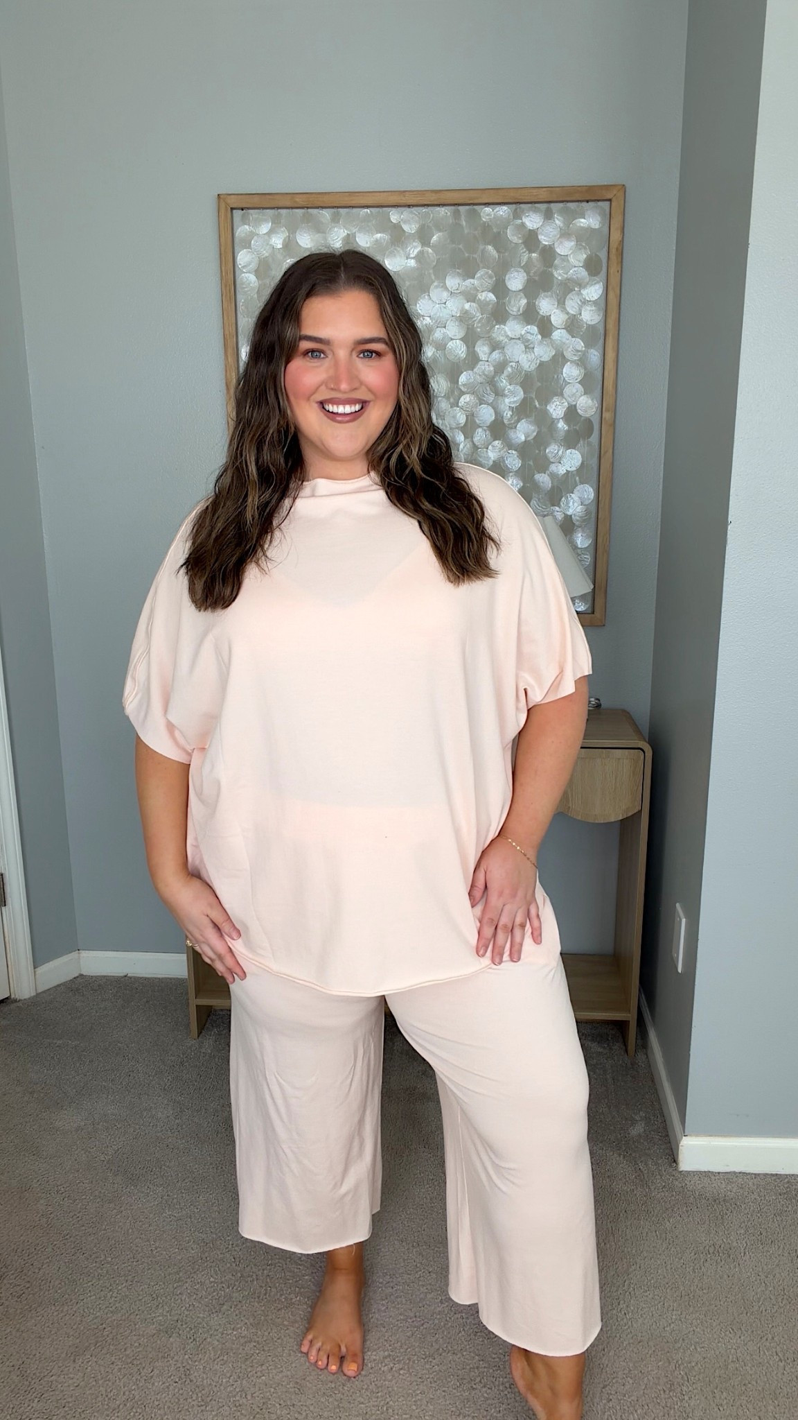 Plus size cozy matching set in light peach 🍑 Such a good lightweight style! Goes up to a 5X. Wearing the XXL

#LTKSaleAlert #LTKootd #LTKPlusSize