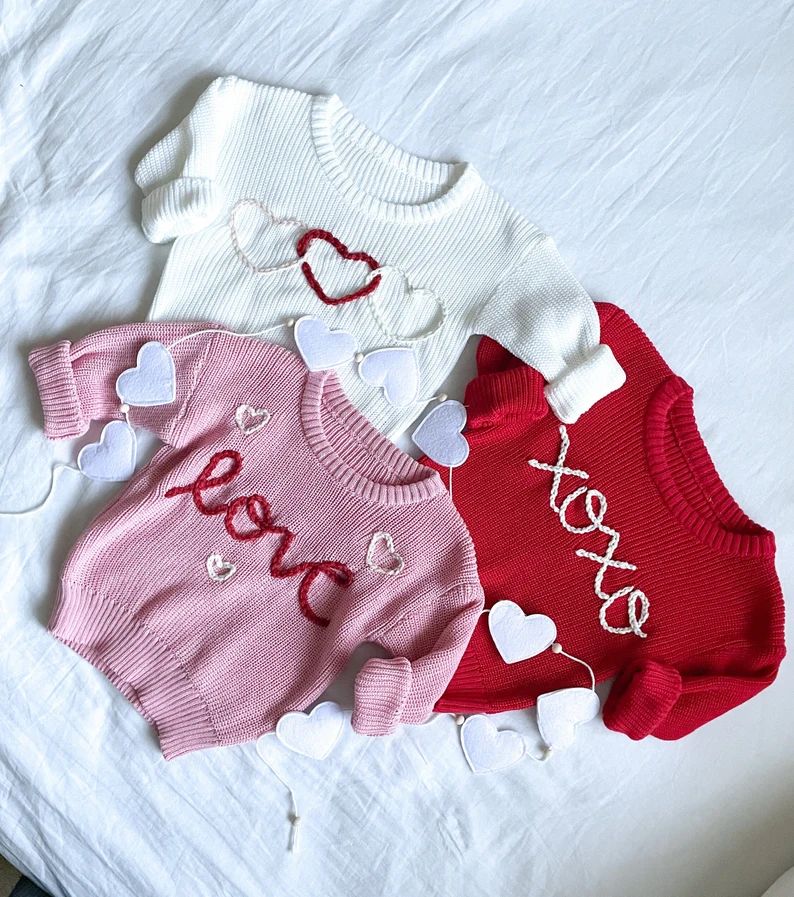 Valentines Baby & Toddler Custom Sweaters - Etsy | Etsy (US)