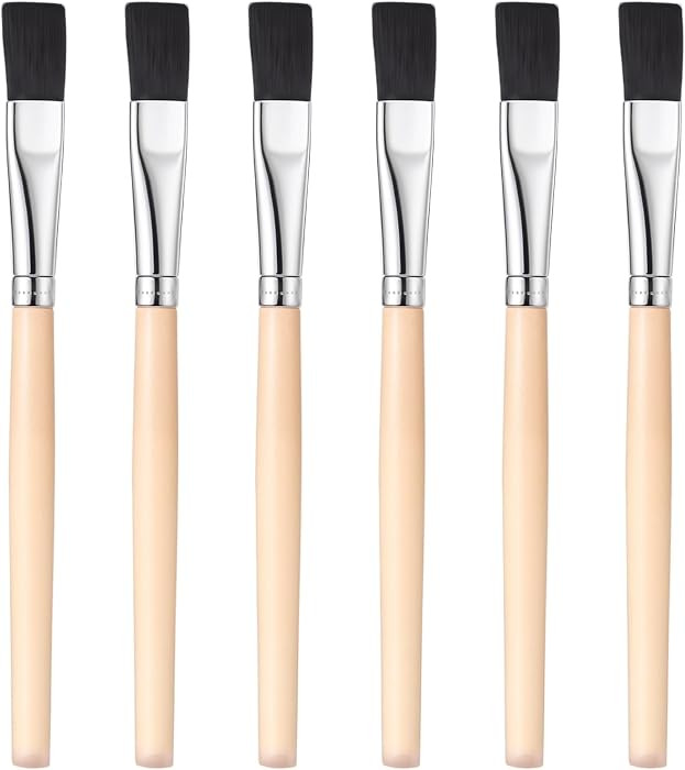 6 Pcs Small Paint Brush Flat Paint Brushes Artist Craft PaintBrushes for Small Medium or Larger D... | Amazon (US)