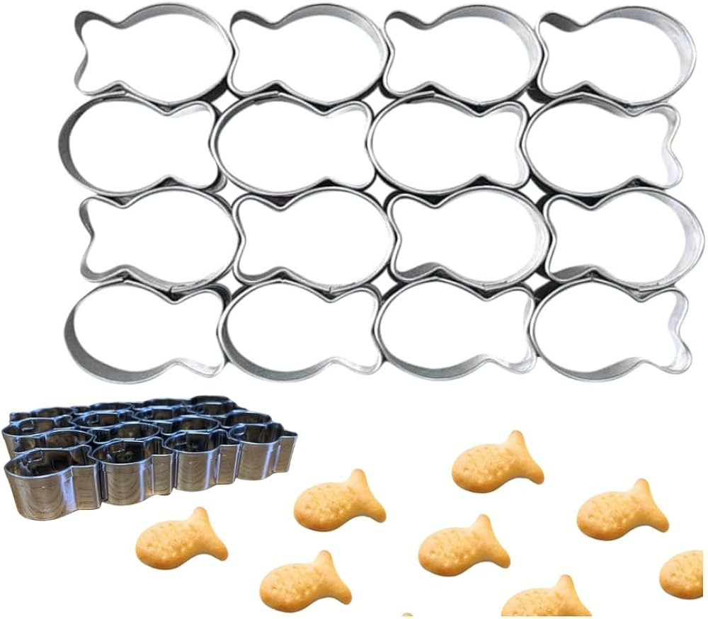 Gold Fish Cutter Goldfish Mini Cracker Cookie Cutter Mold Baked Fish Shaped Maker for Kids Gluten... | Amazon (US)