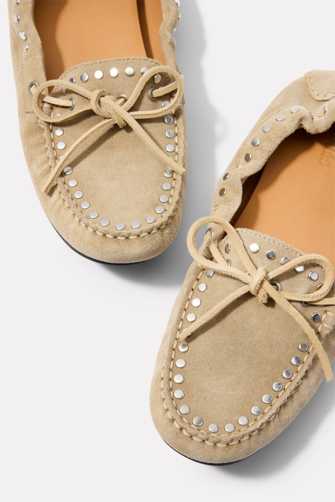 ALOHAS Women's Calla Suede Studs Loafers, Size 37, Taupe | Evereve