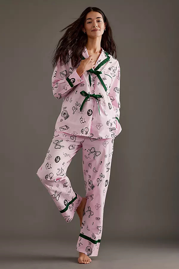 Damson Madder Hand-Illustrated Pyjama Set | Anthropologie (UK)