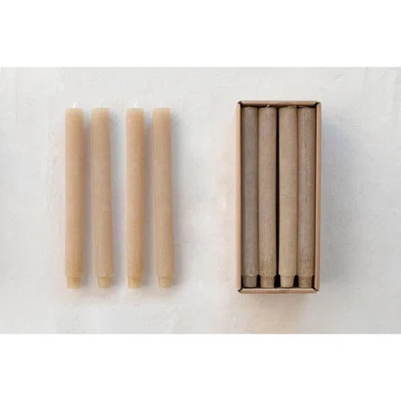 Pleated Taper Candles Style 2 Unscented Taper Candle | Wayfair North America