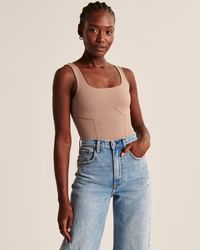 Double-Layered Seamless Fabric Corset Bodysuit | Abercrombie & Fitch (US)