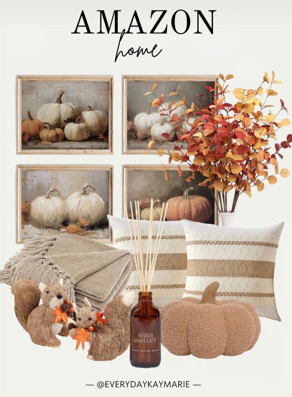 Cozy fall decor from Amazon🍂

Wall art, wall decor, artificial flowers, throw blanket, couch pillows, throw pillows, pumpkins, squirrels, table decor, shelf decor, living room, neutral home 



#LTKSeasonal #LTKStyleTip #LTKHome