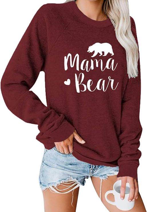 Kancystore Womens Crewneck Long Sleeve Sweatshirts Graphic Casual Loose Pullover Tops Shirts | Amazon (US)