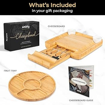 SMIRLY Charcuterie Boards Gift Set: Charcuterie Board Set, Bamboo Cheese Board Set - House Warmin... | Amazon (US)
