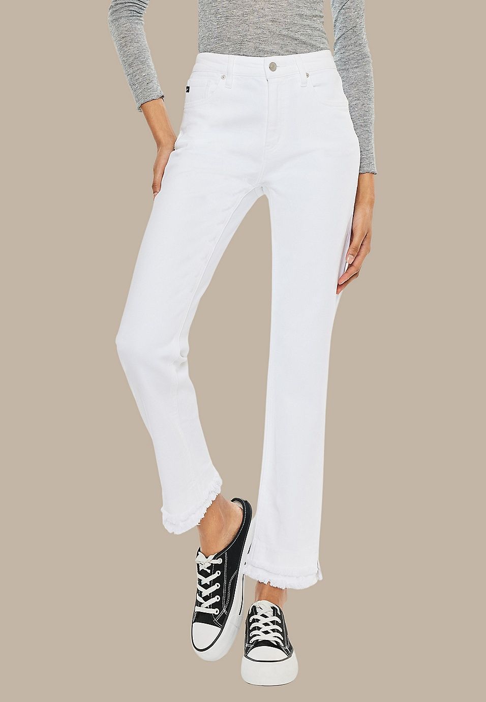 KanCan™ High Rise Double Layer Fray Hem Ankle Straight Jean | Maurices