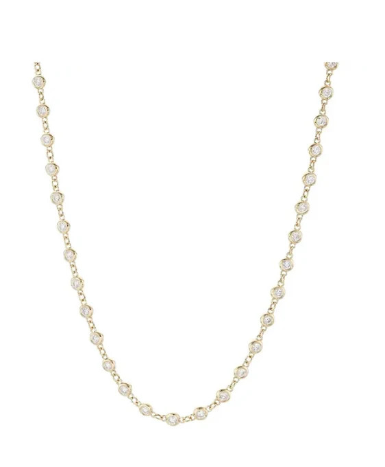 Gold Floating Diamond Bezel Necklace | Corace Collection