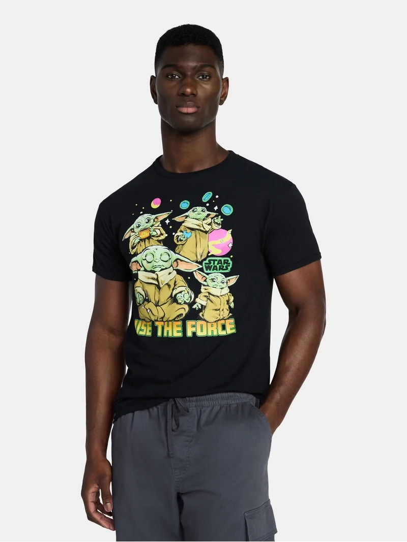 Star Wars Grogu Men's and Big Men's Graphic Cotton Tee with Short Sleeves, Sizes S-3XL | Walmart (US)