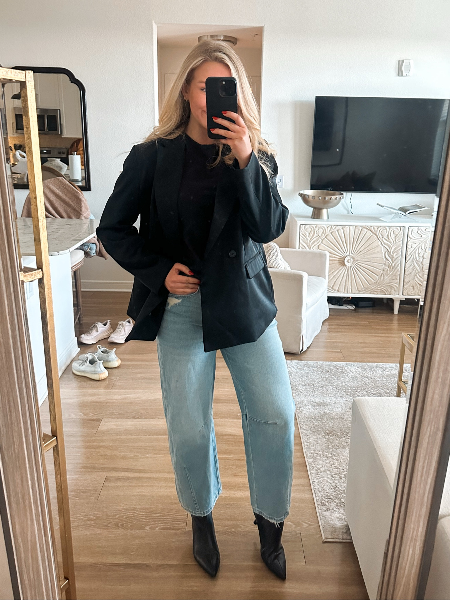 VICI sale. VICI barrel jeans. Denim. Trending denim. Skims top. Skims style. 

#LTKFindsUnder100 #LTKStyleTip #LTKWorkwear