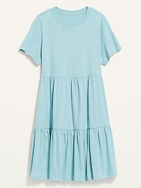 Short-Sleeve Tiered Slub-Knit Mini Swing Dress for Women | Old Navy (US)