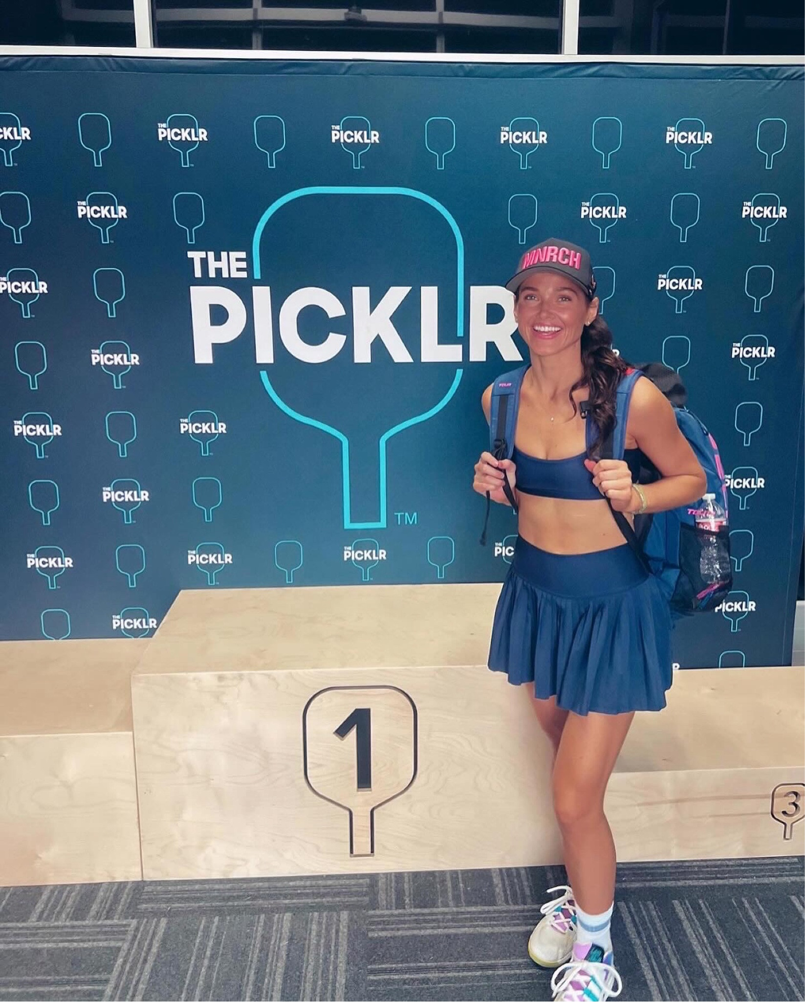 Checked out the local indoor pickleball facility the pickle this weekend. Loving this new satin blue alo color. 

Hat - monarch beach club 
Bag Selkirk 
Socks Alo 
Alo Skirt small
Alo Sports bra xs 
New Balance Shoes size 10 wide 

#pickleball #tennis

#LTKFitness #LTKActive #LTKStyleTip