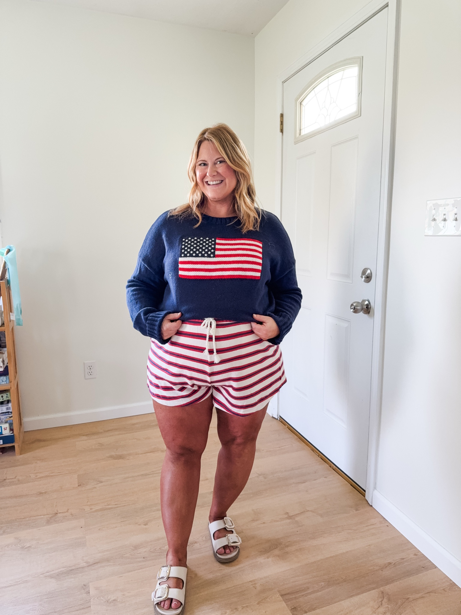 Wearing an XL in my shorts.  Sweater is older so linked similar.

#LTKMidsize #LTKPetite #LTKBump