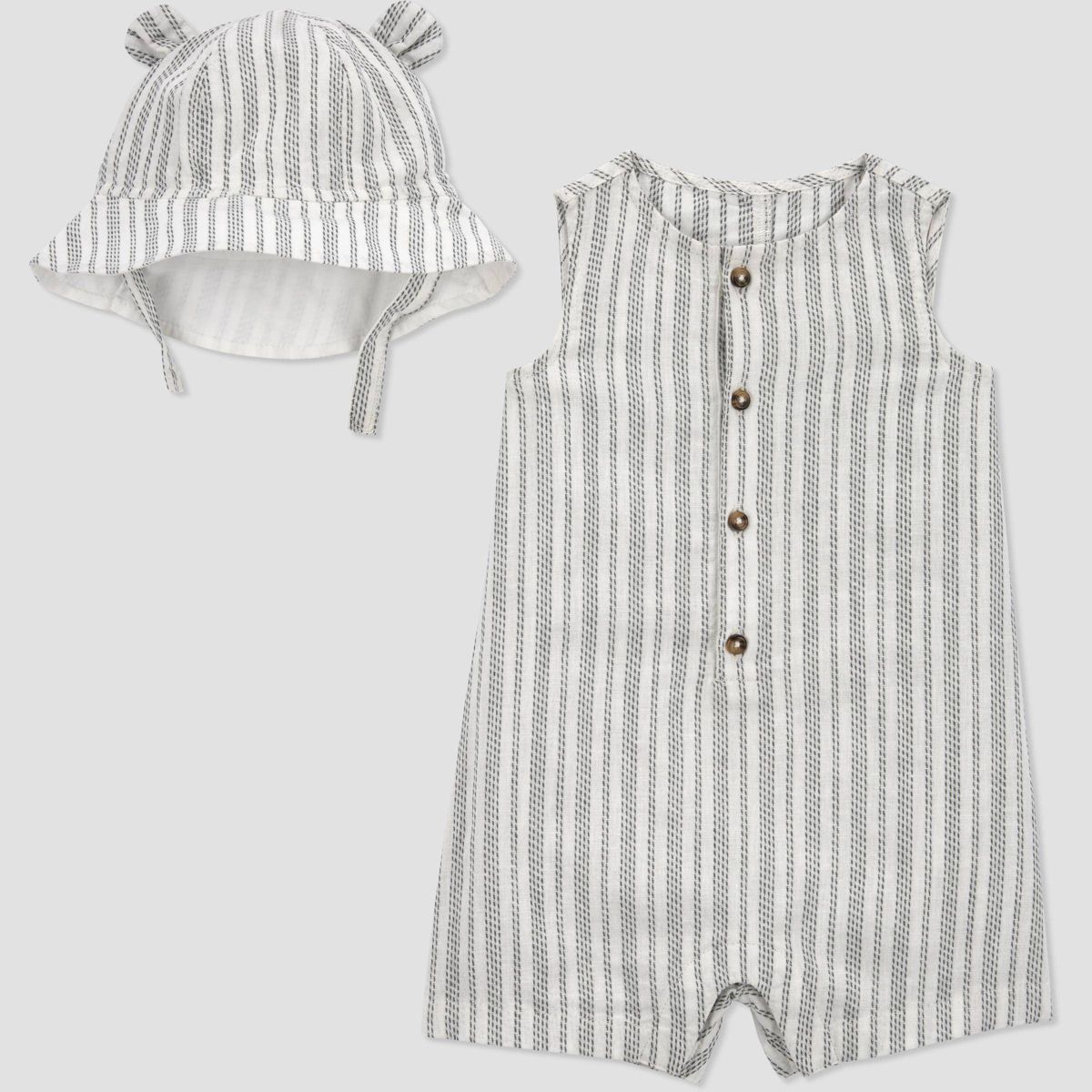 Carter's Just One You® Baby Boys' Striped Bear Jumpsuit with Hat - Green/White | Target