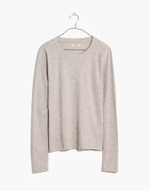 Fine Ribbed Crewneck Long-Sleeve Tee | Madewell