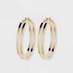 Open Flat Hoop Earrings - A New Day™ Gold | Target