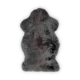 Home Decorators Collection Unshorn Sheepskin Grey 2 ft. x 3 ft. Animal Shape Area Rug L201470000O... | The Home Depot