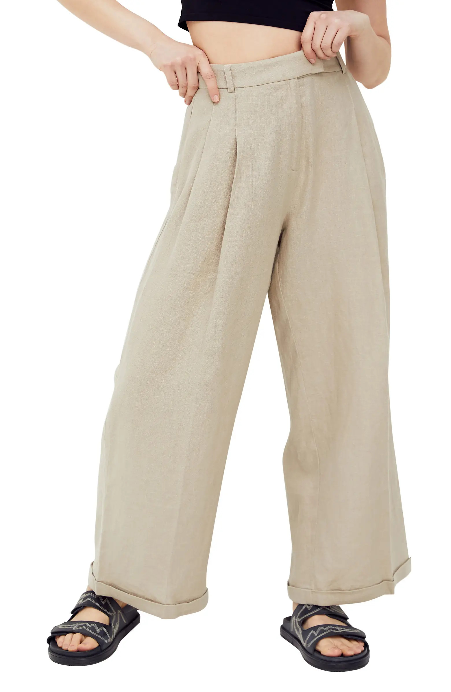 Lyla Wide Leg Linen Pants | Nordstrom