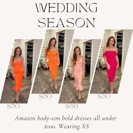 Midi body-con dresses I recently ordered from Amazon. The colors online don’t do them justice. Gorgeous! 

#LTKwedding #LTKstyletip #LTKfindsunder100