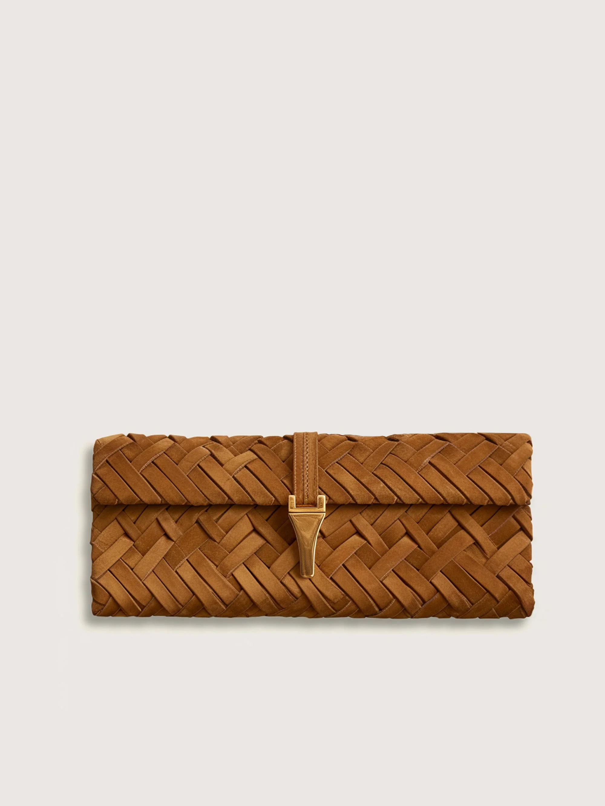 Zaria Woven Clutch - Brown | JW PEI US