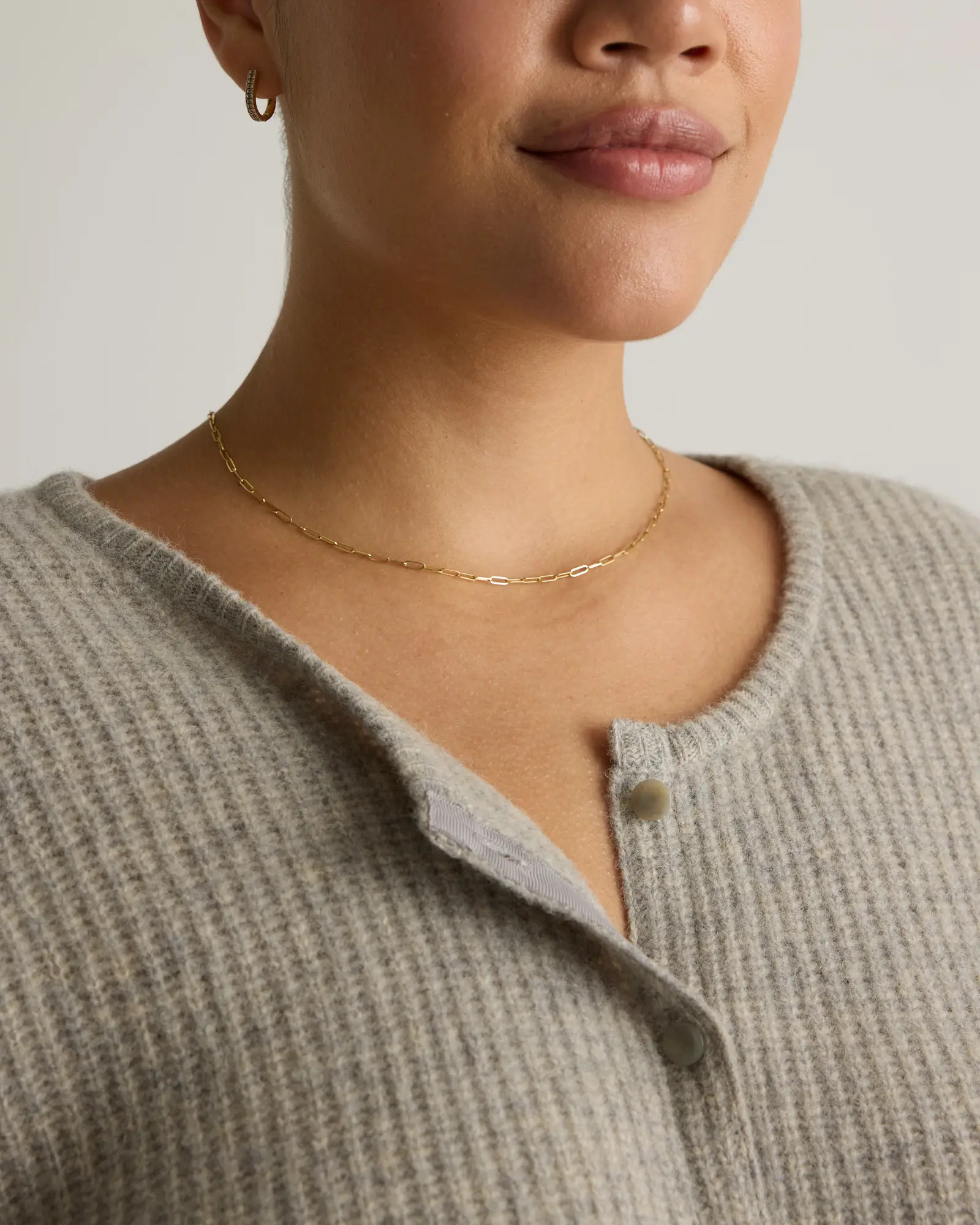 100% Yak Soft Rib Crew Cardigan | Quince
