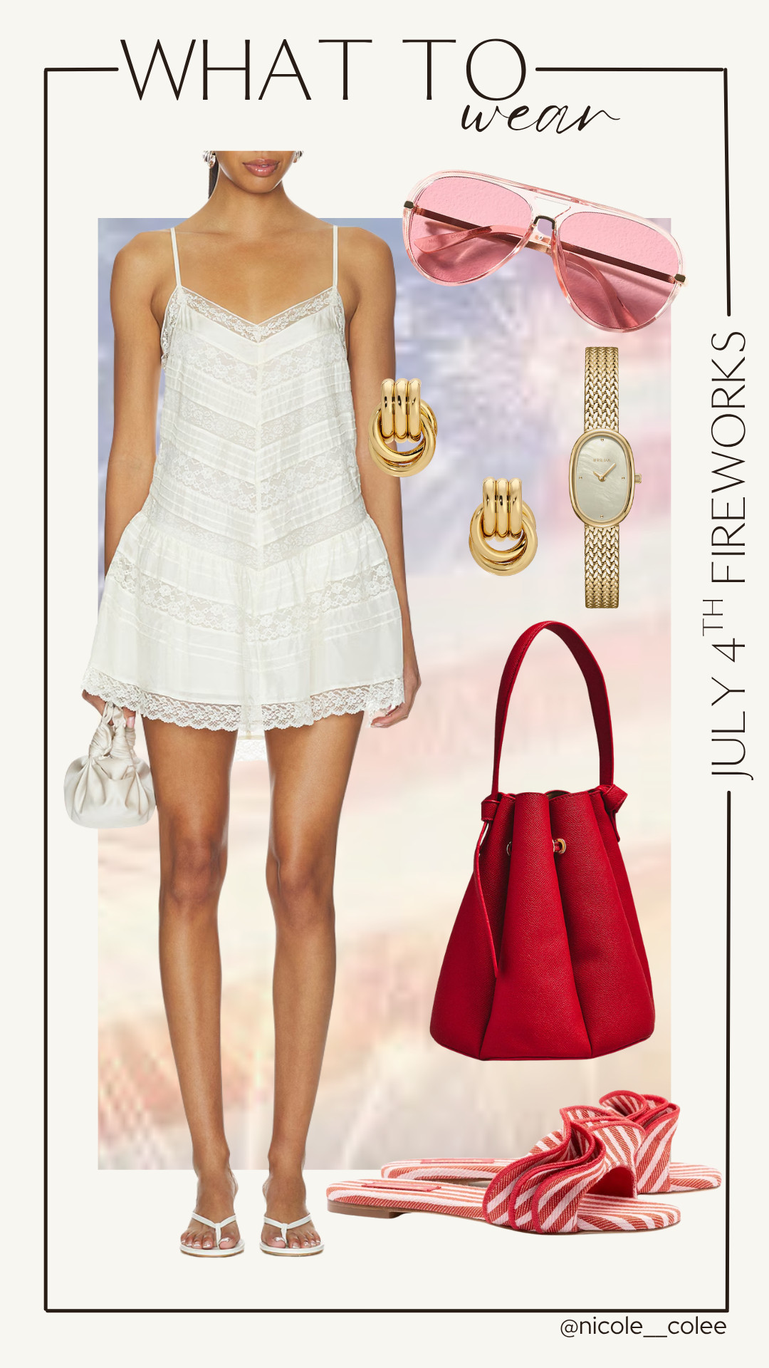 🍓 July 4th Fireworks

If summer was an outfit... ❤️🤍

A feminine white dress paired with bold red accessories is one of my favorite ways to dress for holiday celebrations. Equal parts classic, festive, and effortlessly pretty.

#WhatToWear #July4thStyle #SummerFashion #NicoleColeeStyle #LTKFashion 

 #LTKdayinmylife #LTKgrwm #LTKootd