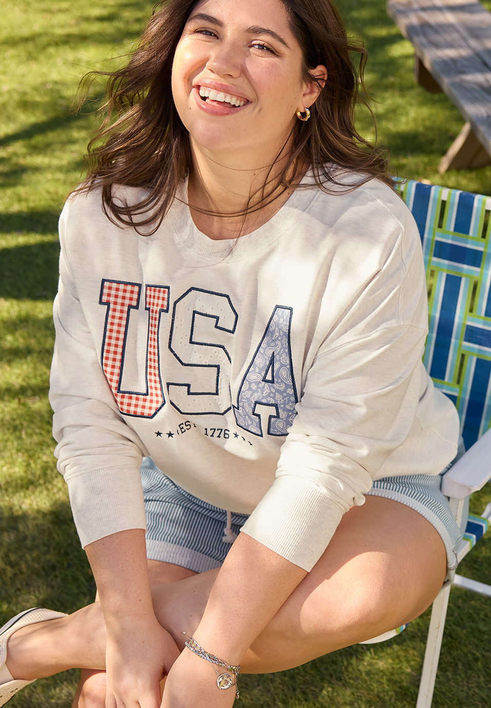 Maurices Women's Americana Usa 1776 Applique Sweatshirt | Maurices