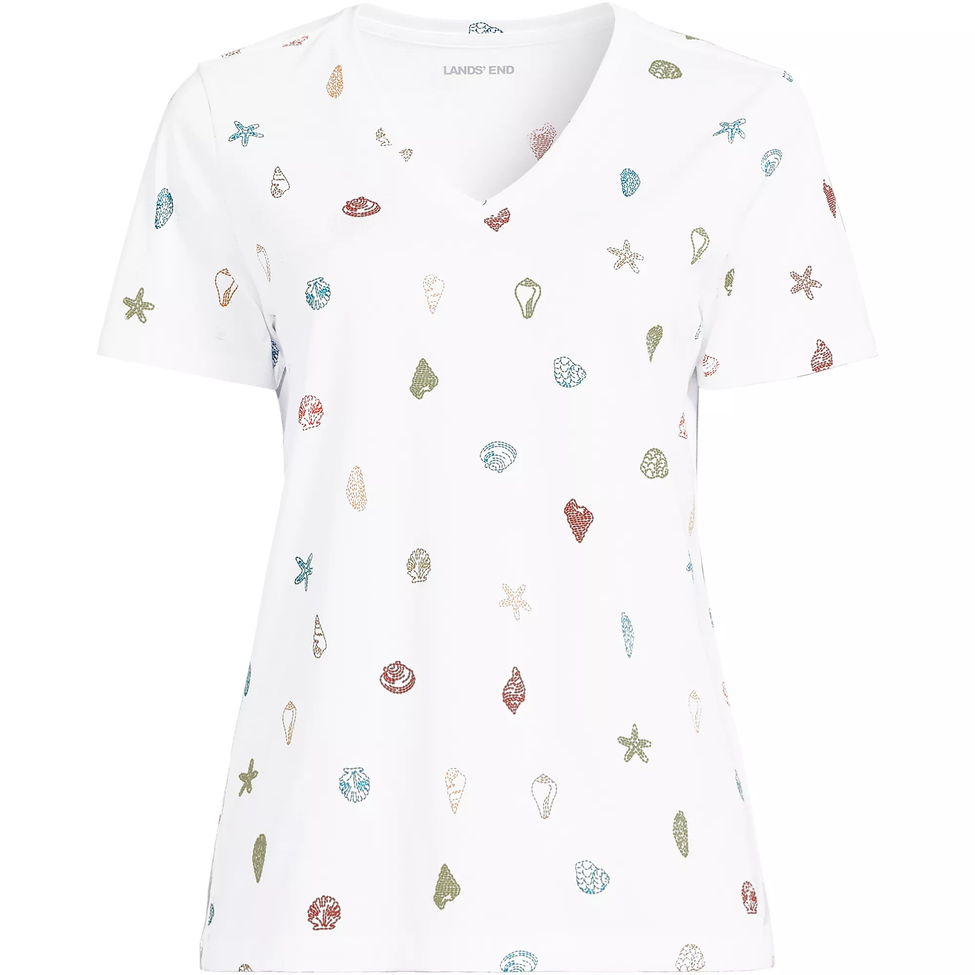 Supima Cotton V-Neck T-Shirt | Lands' End (US)