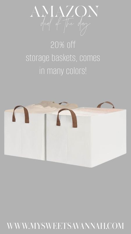 StorageWorks Extra Large Storage Bins, Fabric Storage Bins for Shelves, Storage Baskets with Metal Frame, Closet Baskets and Bins with Handles, Beige, 2-Pack
Amazon daily deal 
Sale alert 

#LTKsalealert #LTKhome #LTKfindsunder50