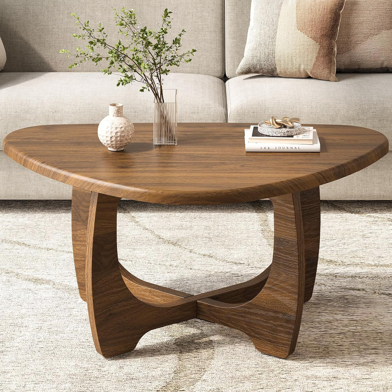 Coffee Table for Living Room, Mid Century Modern Round Coffee Table | Amazon (US)