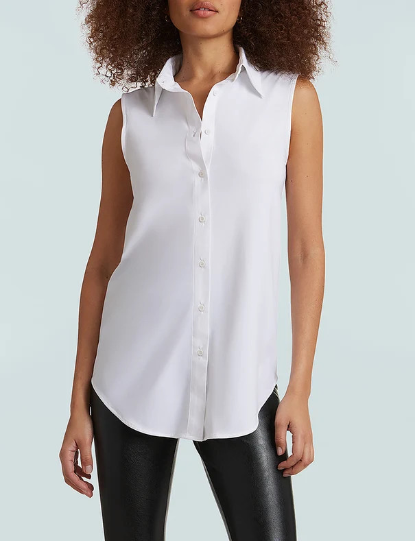 Classic Sleeveless Oversized Button Down Shirt | Commando®
